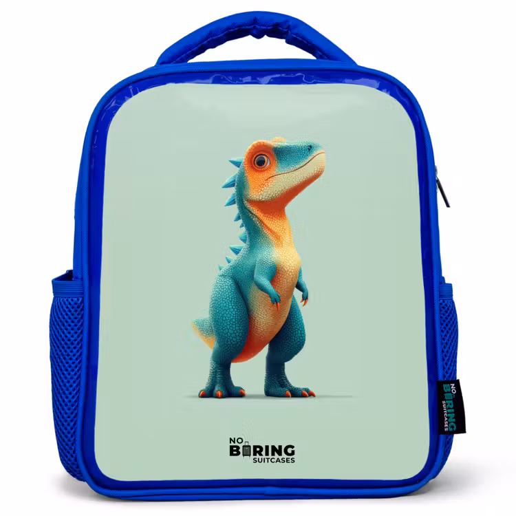 Kinderrugzak - Blauw - Dino - Dier - Groen - Oranje — 1
