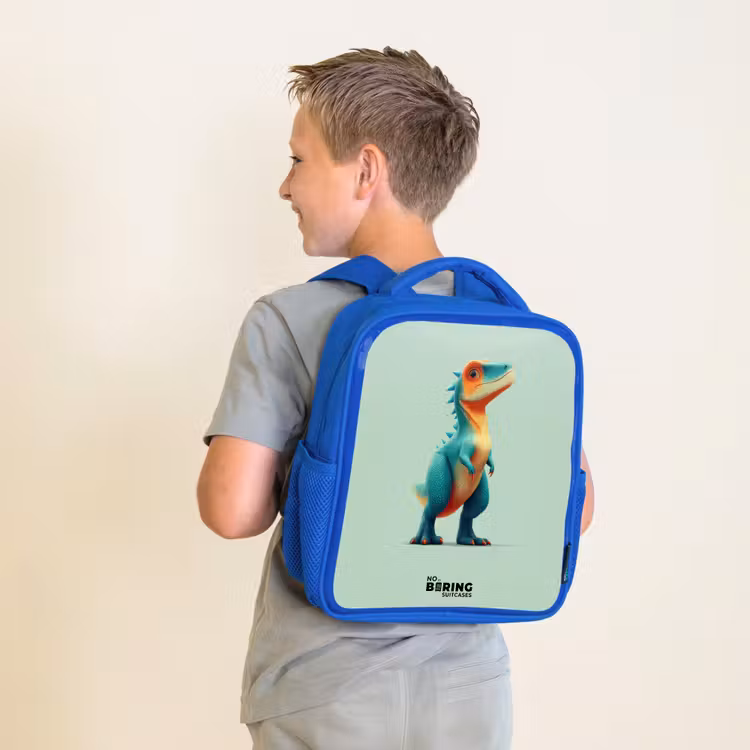 Kinderrugzak - Blauw - Dino - Dier - Groen - Oranje — 3