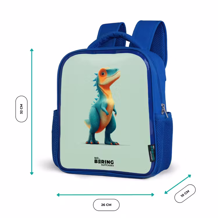 Kinderrugzak - Blauw - Dino - Dier - Groen - Oranje — 5
