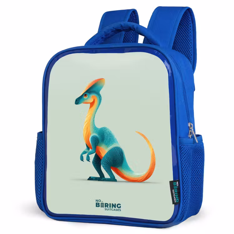 Kinderrugzak - Blauw - Elegante dino met kam — 7