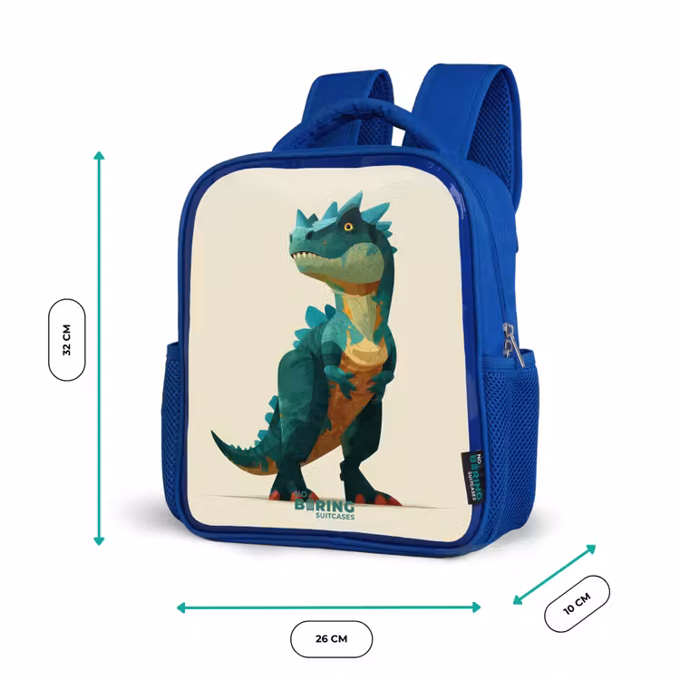 Kinderrugzak - Blauw - Gehoornde dino met scherpe blik — 5