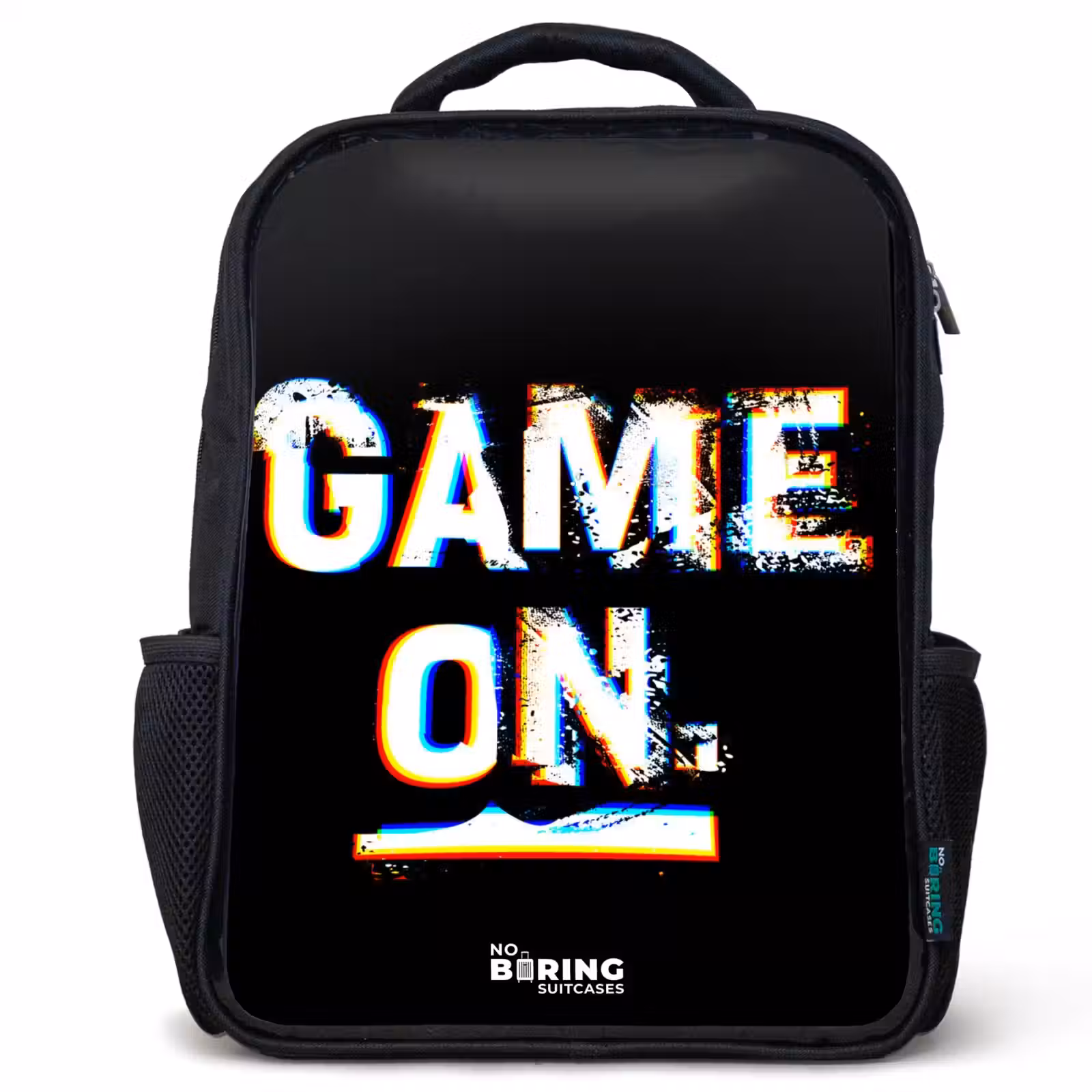 Kinderrugzak met naam - Zwart - Game on in zwart wit β 1