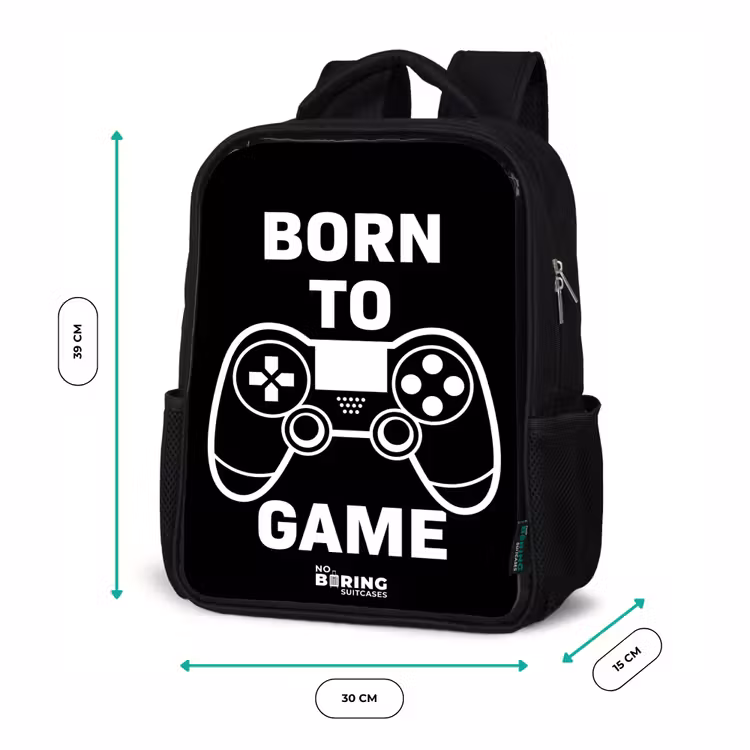 Kinderrugzak met naam - Zwart - Born to game met controller — 5