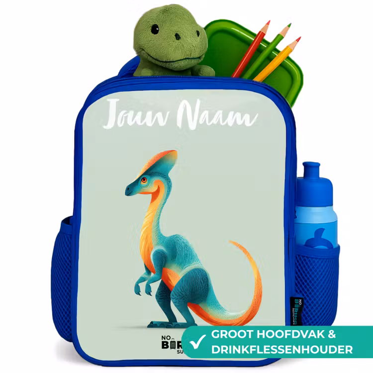 Kinderrugzak met naam - Blauw - Dino - Blauw - Dier — 6