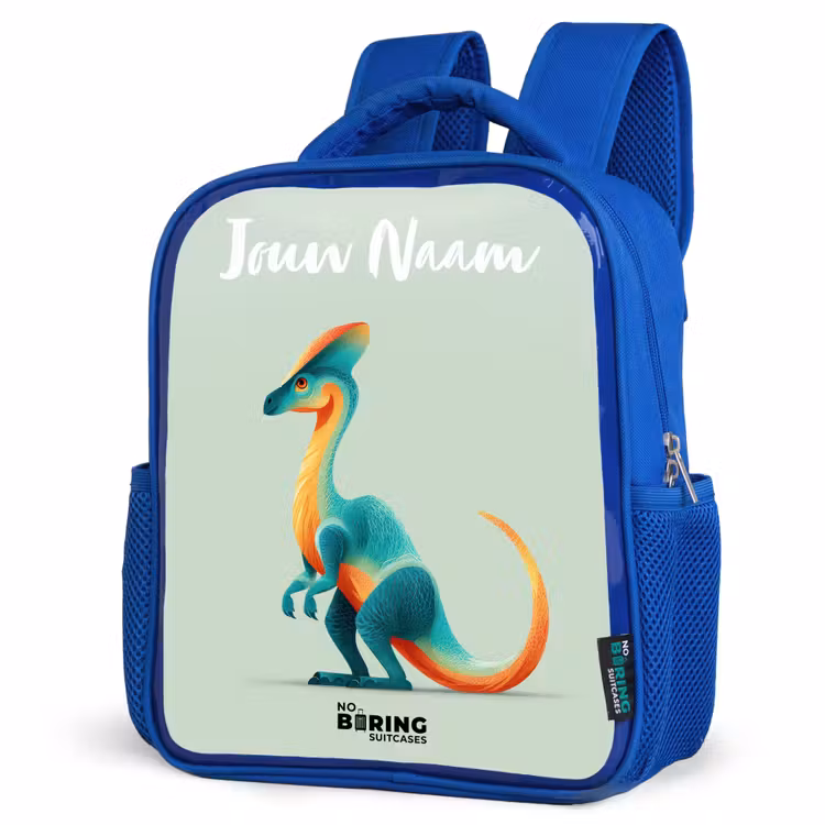 Kinderrugzak met naam - Blauw - Dino - Blauw - Dier — 7