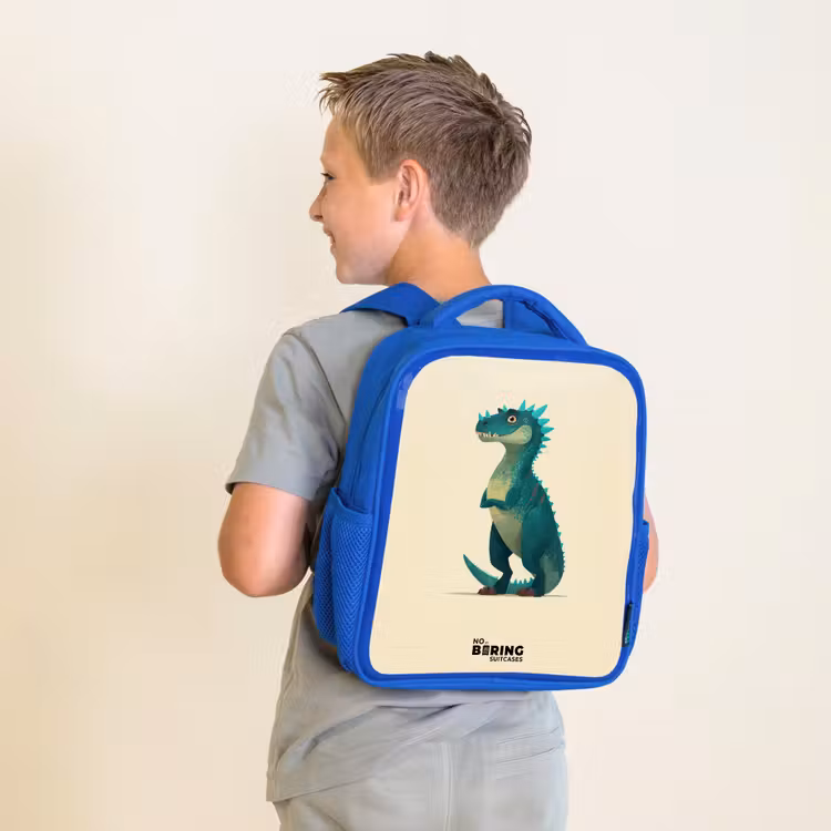 Kinderrugzak - Blauw - Dino - Dier - Blauw - Groen — 3