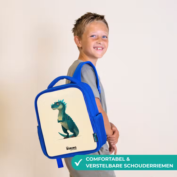 Kinderrugzak - Blauw - Dino - Dier - Blauw - Groen — 4