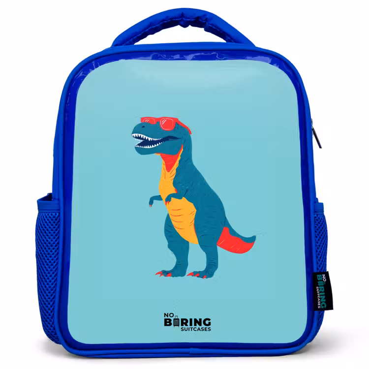 Kinderrugzak - Blauw - Dino - Dier - Zonnebril — 1