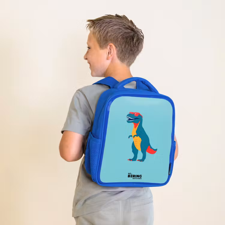 Kinderrugzak - Blauw - Dino - Dier - Zonnebril — 3