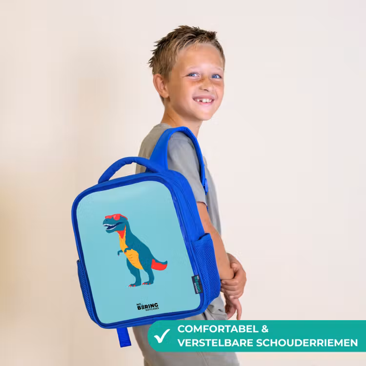 Kinderrugzak - Blauw - Dino - Dier - Zonnebril — 4