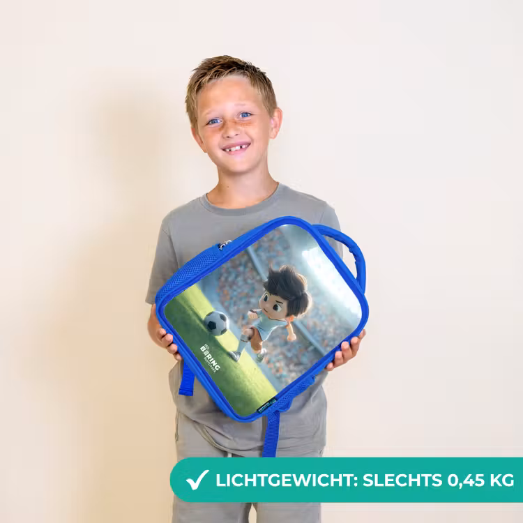 Kinderrugzak - Blauw - Jongen - Voetbal - Stadion - Zonlicht — 2