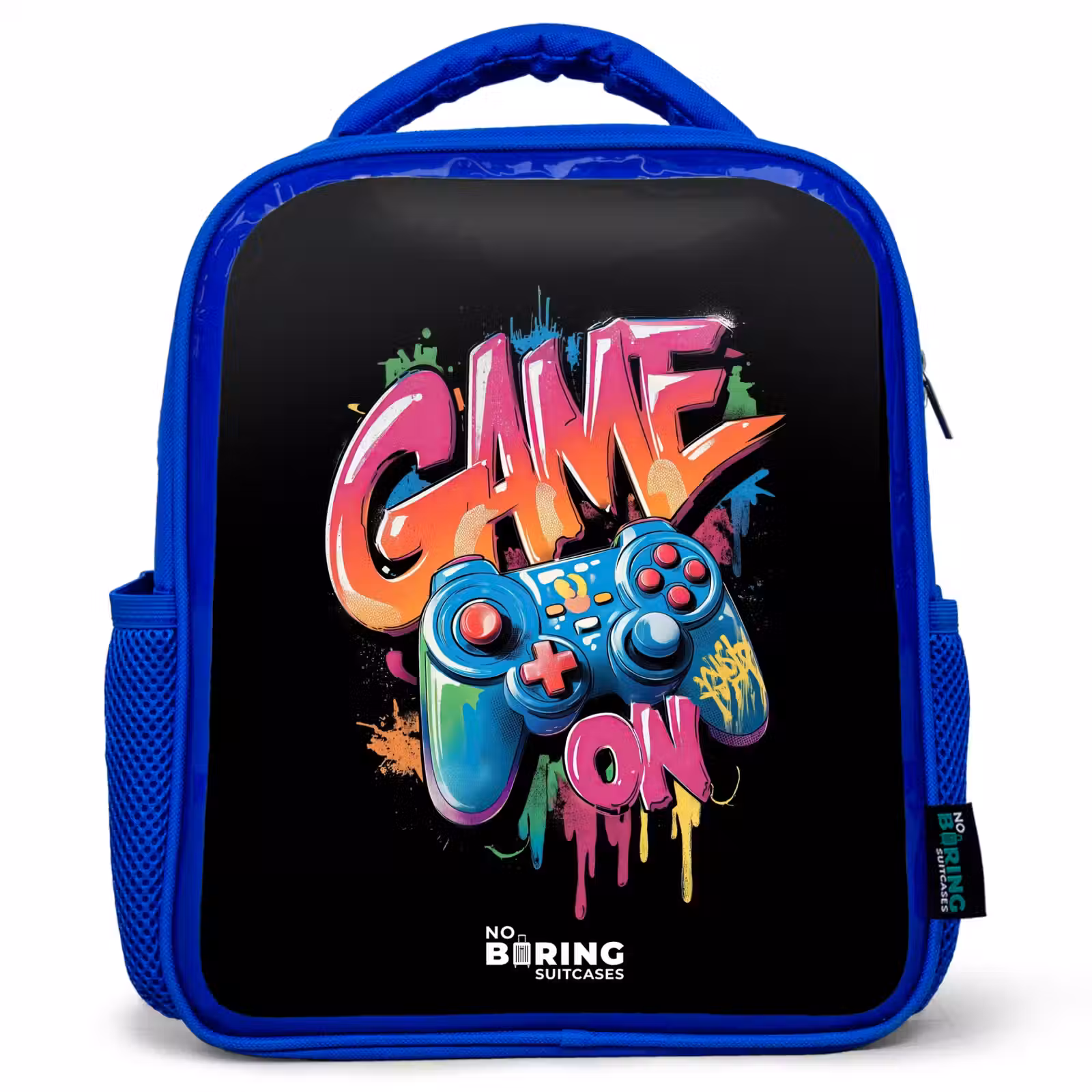 Kinderrugzak - Blauw - Game - Controller - Graffiti - Neon — 1