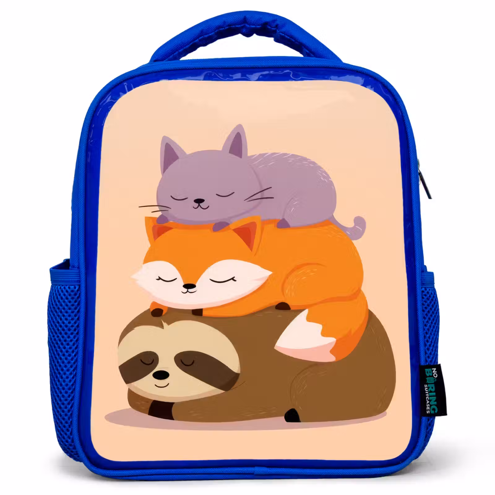 Kinderrugzak - Blauw - Luiaard - Vos - Kat - Slaperig — 1