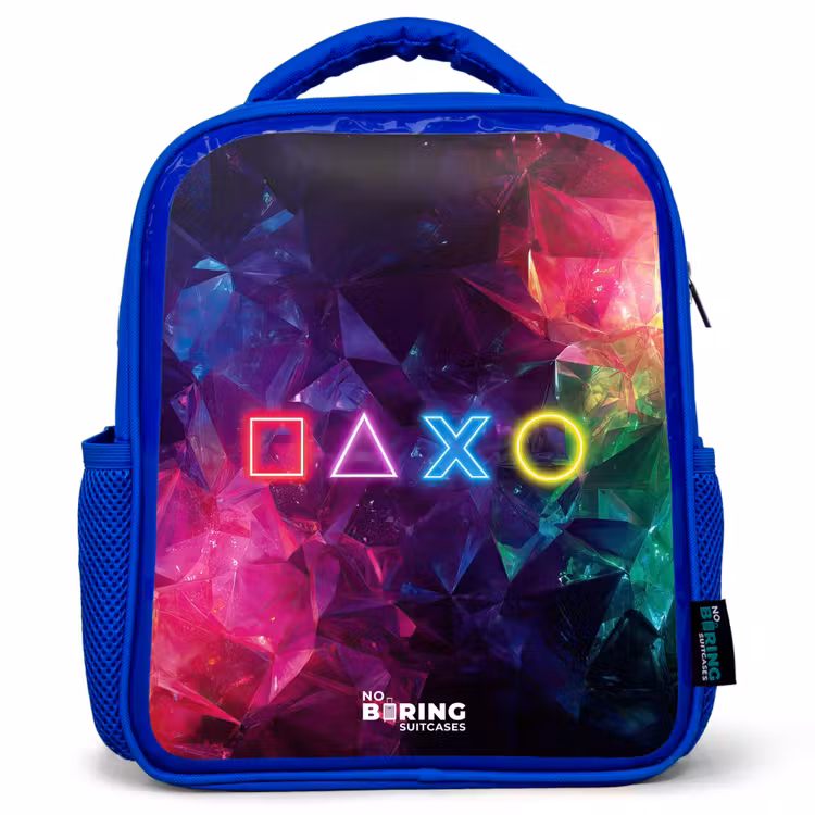 Kinderrugzak - Blauw - Controller - Symbolen - Neon — 1