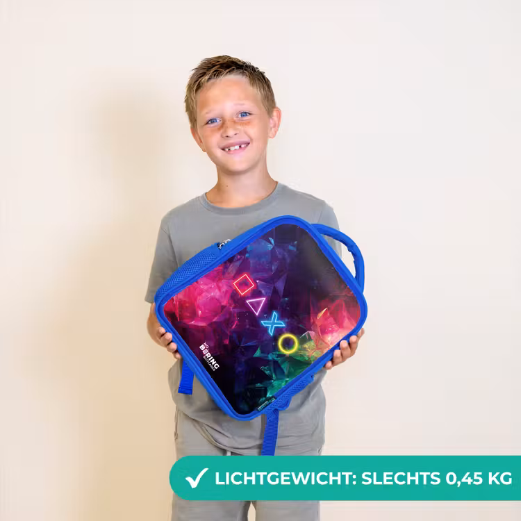 Kinderrugzak - Blauw - Controller - Symbolen - Neon — 2