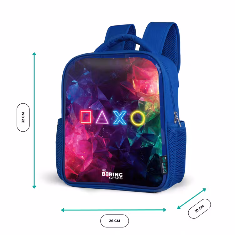 Kinderrugzak - Blauw - Controller - Symbolen - Neon — 5