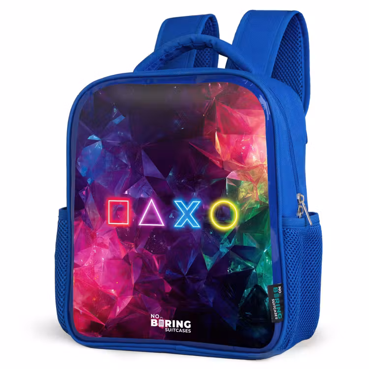 Kinderrugzak - Blauw - Controller - Symbolen - Neon — 7