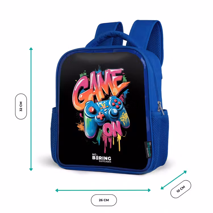 Kinderrugzak - Blauw - Game - Controller - Graffiti - Neon — 5
