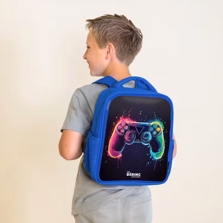 Kinderrugzak - Blauw - Game - Controller - Kleurrijk — 3