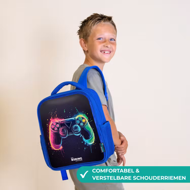 Kinderrugzak - Blauw - Game - Controller - Kleurrijk — 4
