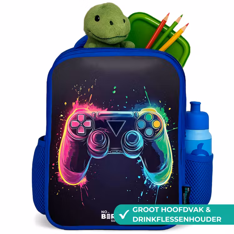 Kinderrugzak - Blauw - Game - Controller - Kleurrijk — 6