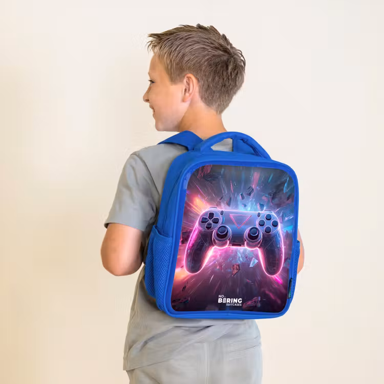 Kinderrugzak - Blauw - Game - Controller - Neon — 3