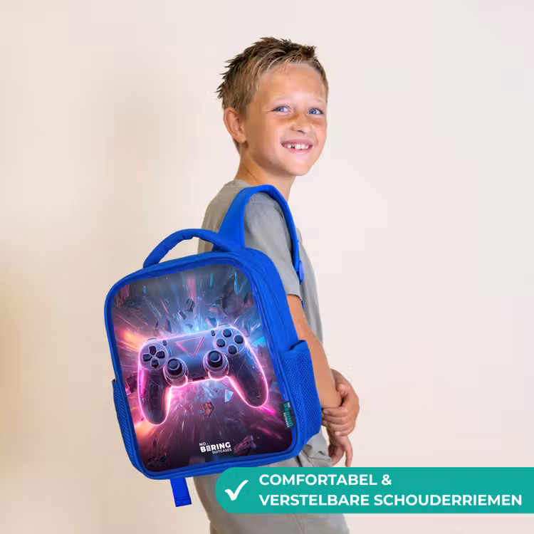 Kinderrugzak - Blauw - Game - Controller - Neon — 4