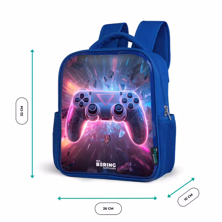 Kinderrugzak - Blauw - Game - Controller - Neon — 5