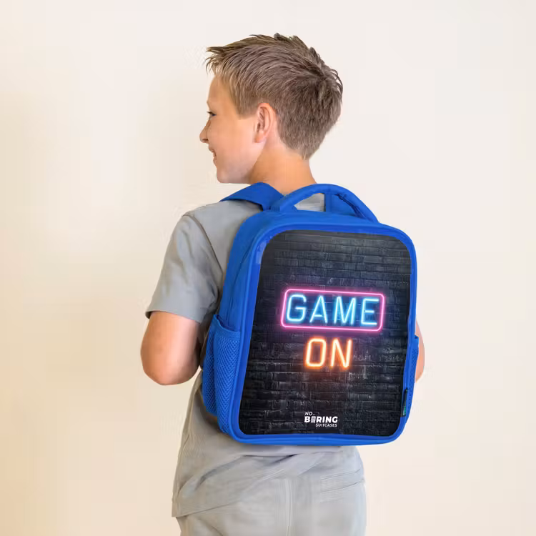 Kinderrugzak - Blauw - Game - Letters - Neon — 3