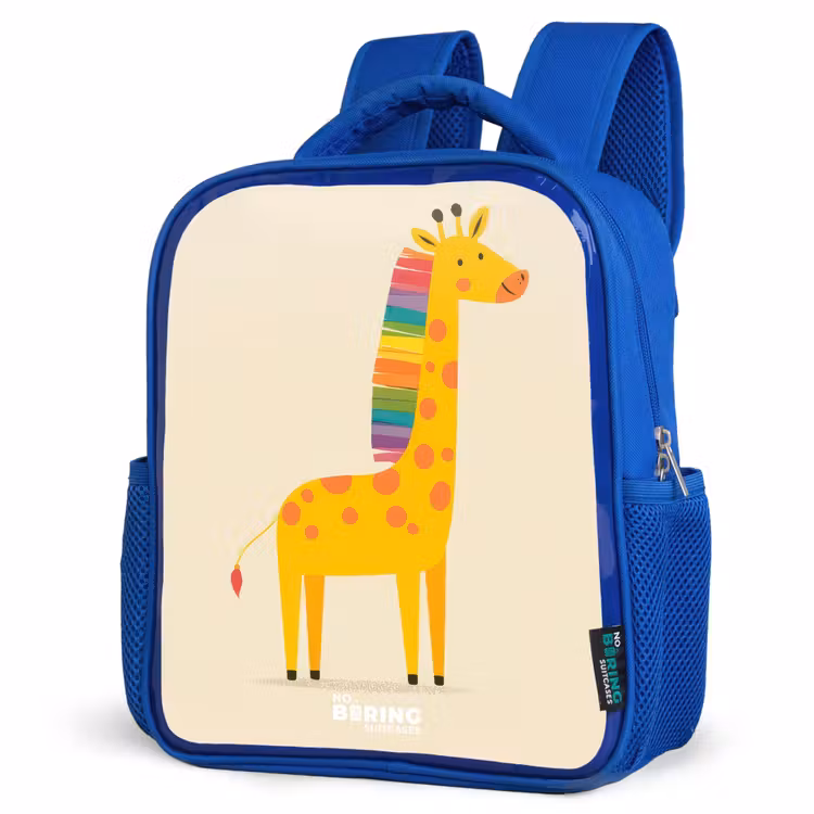 Kinderrugzak - Blauw - Giraffe - Dier - Kleurrijk — 7