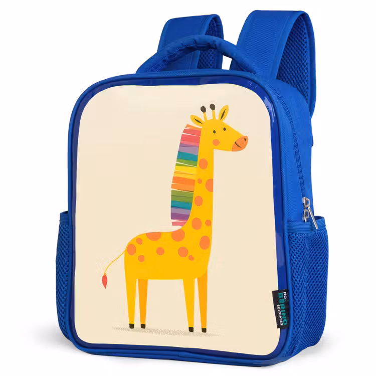 Kinderrugzak - Blauw - Giraffe - Regenboogmanen - Beige — 7