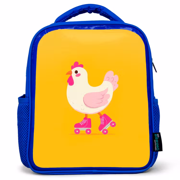 Kinderrugzak - Blauw - Kip - Rolschaatsen - Geel — 1