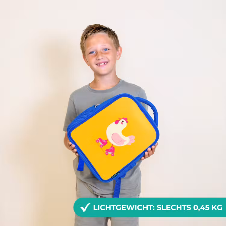 Kinderrugzak - Blauw - Kip - Rolschaatsen - Geel — 2