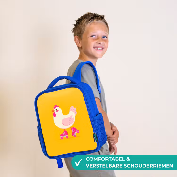 Kinderrugzak - Blauw - Kip - Rolschaatsen - Geel — 4