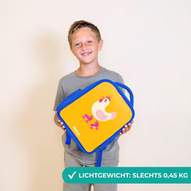 Kinderrugzak - Blauw - Kip - Rolschaatsen - Geel — 2