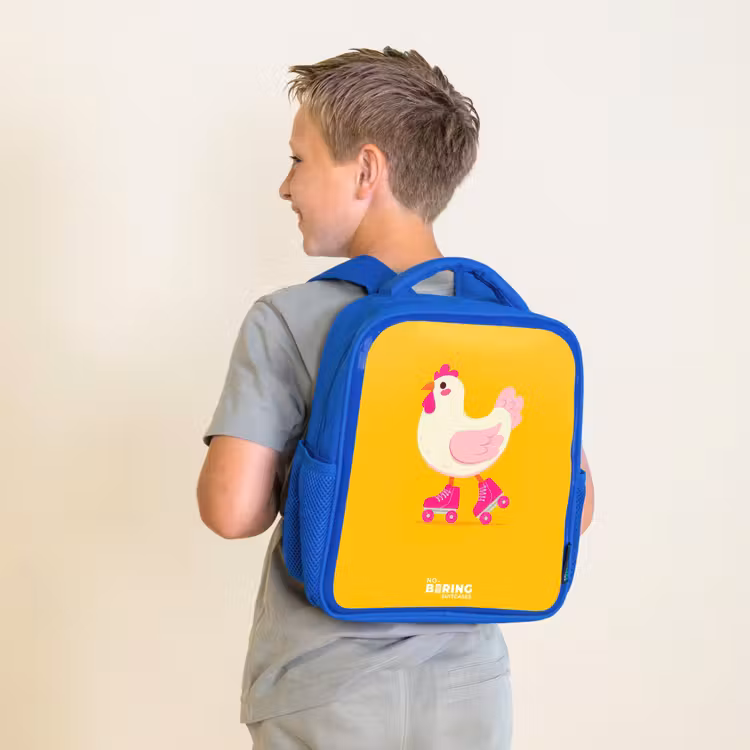Kinderrugzak - Blauw - Kip - Rolschaatsen - Geel — 3