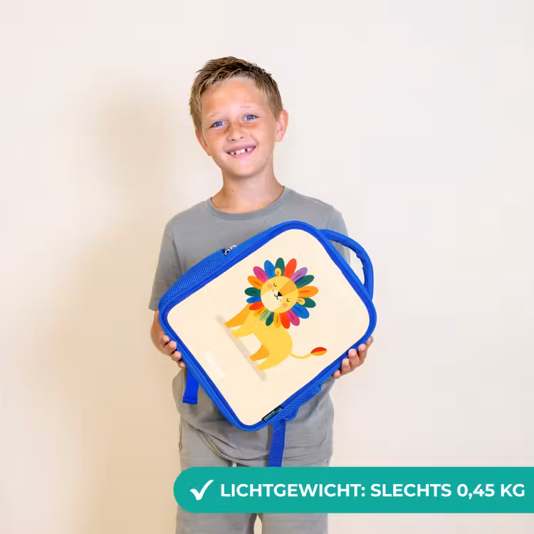 Kinderrugzak - Blauw - Leeuw - Manen - Kleurrijk — 2