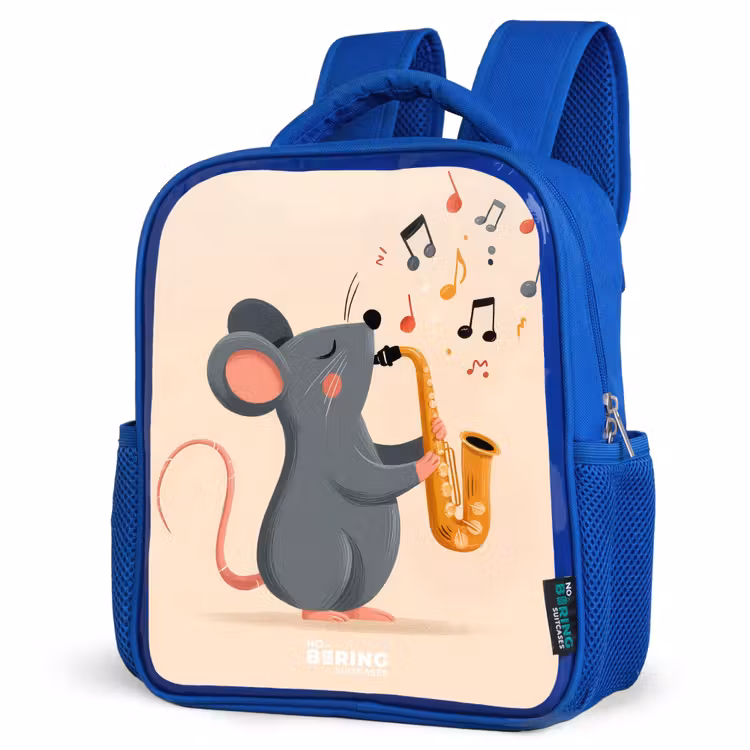Kinderrugzak - Blauw - Muis - Saxofoon - Muziek — 7