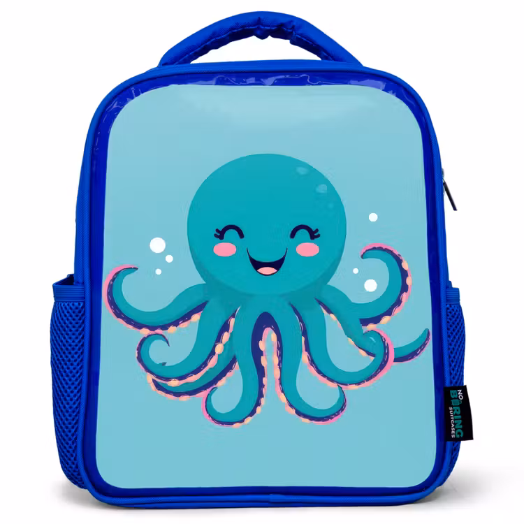 Kinderrugzak - Blauw - Octopus - Blauw - Gezicht — 1