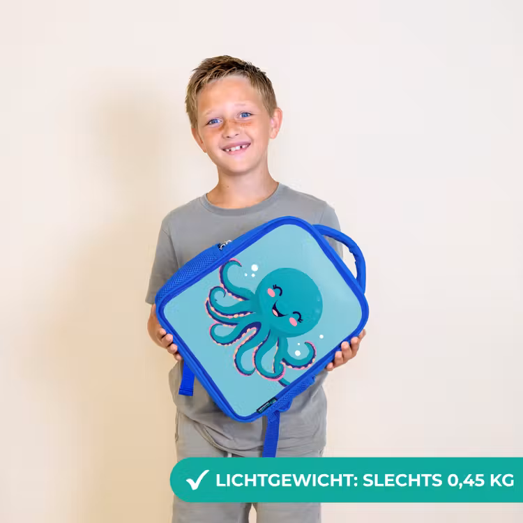 Kinderrugzak - Blauw - Octopus - Blauw - Gezicht — 2