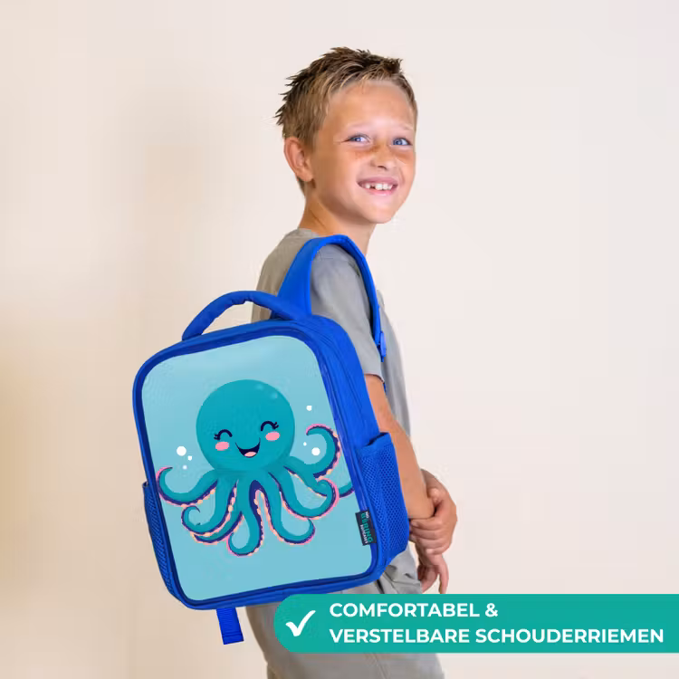 Kinderrugzak - Blauw - Octopus - Blauw - Gezicht — 4