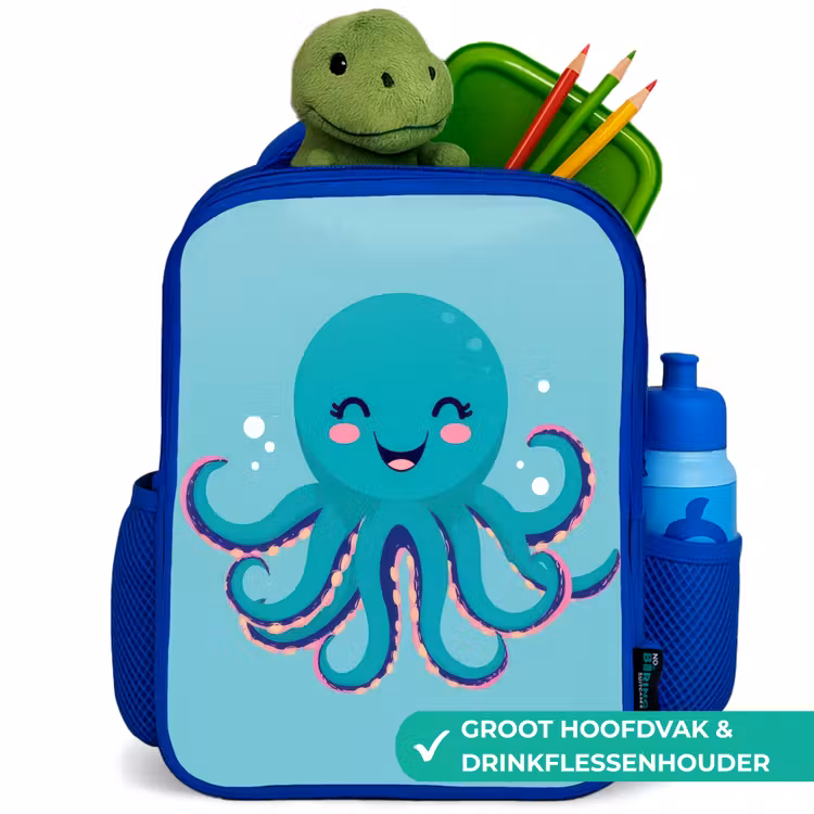 Kinderrugzak - Blauw - Octopus - Blauw - Gezicht — 6