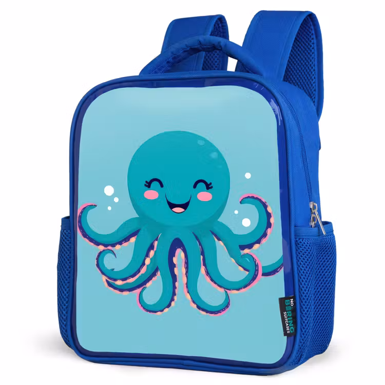 Kinderrugzak - Blauw - Octopus - Blauw - Gezicht — 7