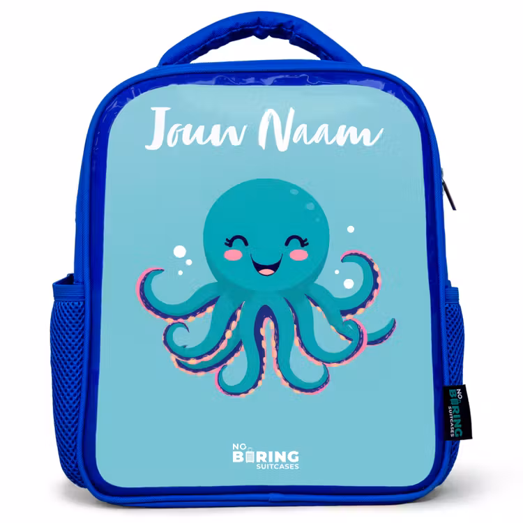 Kinderrugzak met naam - Blauw - Octopus - Water - Blauw — 1