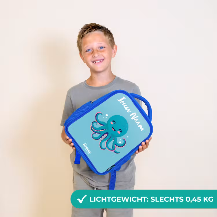 Kinderrugzak met naam - Blauw - Octopus - Water - Blauw — 2