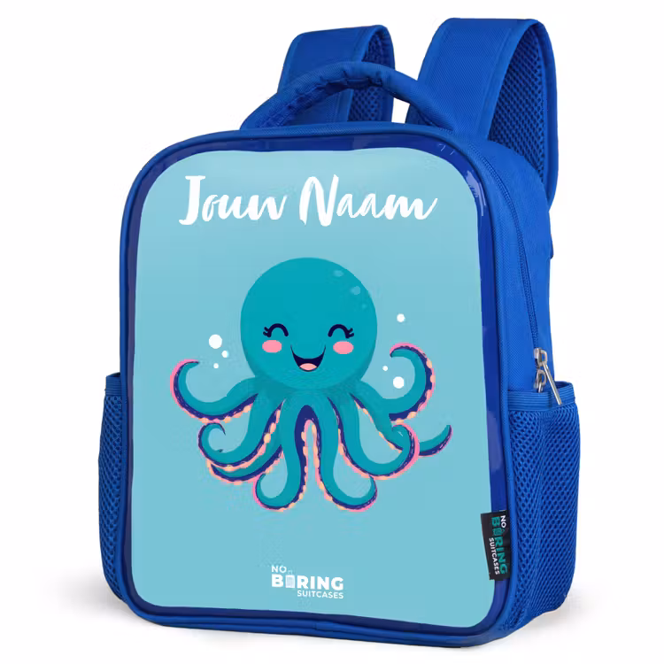 Kinderrugzak met naam - Blauw - Octopus - Water - Blauw — 7
