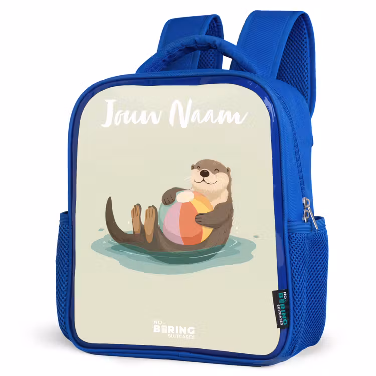 Kinderrugzak met naam - Blauw - Otter - Strandbal - Water — 7