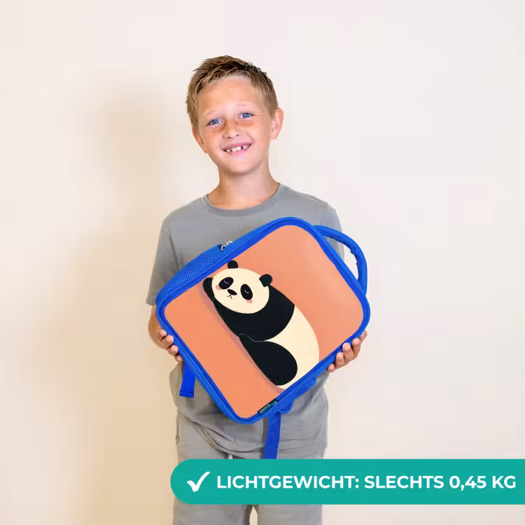 Kinderrugzak - Blauw - Panda - Slaap - Oranje — 2