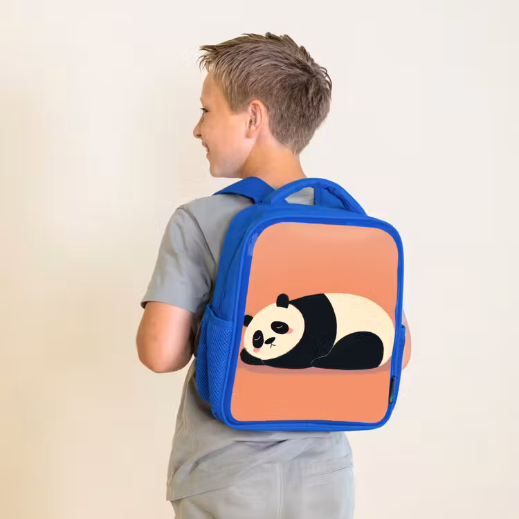 Kinderrugzak - Blauw - Panda - Slaap - Oranje — 3