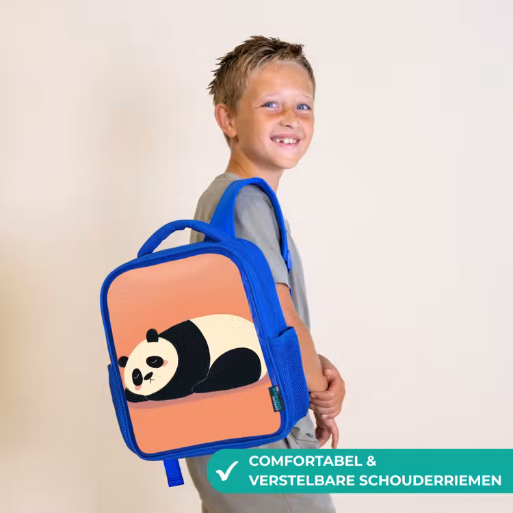 Kinderrugzak - Blauw - Panda - Slaap - Oranje — 4